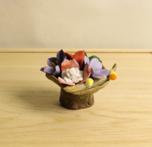 Tiny flower pot for home decor, Pottery figurines, Miniature plant gift - £22.14 GBP