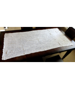 Vintage Crocheted Lace Tablecloth Runner Off-White 35&quot; x 72&quot; - £14.18 GBP