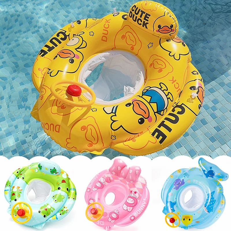 Children Swim Ring Baby Circle Cartoon Cars Seat PVC Swimming Ring Baby Toddler - £17.62 GBP