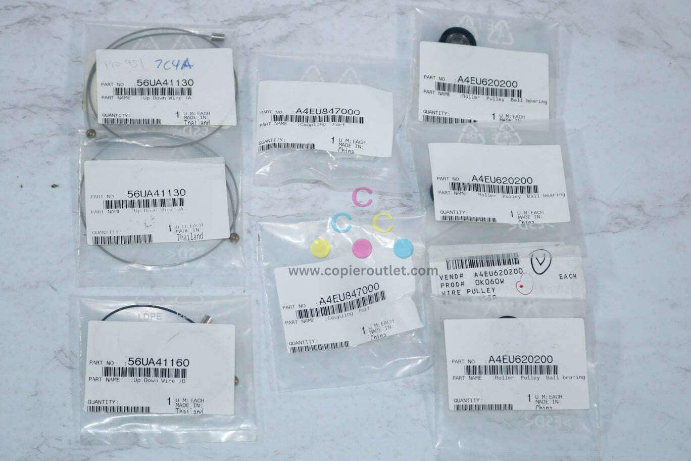 Primary image for Lot of 9 New OEM Konica Minolta bizhub PRO 951, Miscellaneous Maintenance Parts