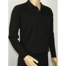 Men's Sweater Knit By BRANGO Turkey Polo Neck Cotton Blend 21228 Black image 7