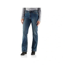 Carhartt Jasper Bootcut Jeans Womens 2 Blue Relaxed Fit Rugged Flex NEW - £25.49 GBP