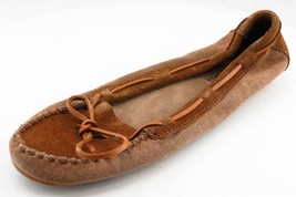 Minnetonka Moccasins Brown Leather Women Shoes Size 6.5 Medium - £15.88 GBP