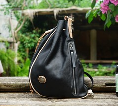 SIMLINE Leather Messenger Bag For Women Men 100% Cowhide Vintage Handmade Should - £97.51 GBP
