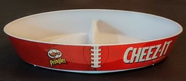 CHEEZ-IT Crackers PRINGLES Potato Chips Divided Snack Bowl FOOTBALL Shap... - $9.81