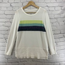 Sonoma Sweater White Green Stripes Womens Sz XS - £11.60 GBP