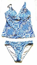 Sunsets Blue Grotto Bandana Print Tankini Swimsuit Size Small EUC - £46.76 GBP