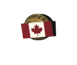 Canadian Flag Miniature Red &amp; White W/ Leaf Lapel Pin - $73.67 MXN