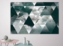 Sea Geometric Canvas Print Triangles Canvas Sea Abstract Canvas Art Sea Large Ca - £39.16 GBP