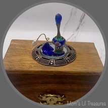 Dollhouse Miniatures •  2 Blue Perfume Bottle Set With Mirror Vanity Tray - £7.85 GBP