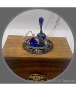 Dollhouse Miniatures •  2 Blue Perfume Bottle Set With Mirror Vanity Tray - £7.66 GBP