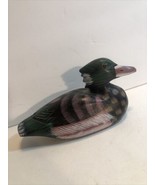 Small Wooden Wood Carved and Painted Duck Figure Decor Folk 5.5” - $31.79 CAD