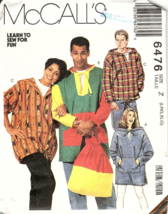 McCall&#39;s 6476 Unisex Mens and Misses L to XL Tops and Backpack Sewing Pattern - £7.54 GBP