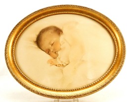 &quot;Little Bit of Heaven&quot; by Bessie Pease Gutmann, Framed Sleeping Baby Art... - $68.55