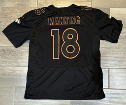 Peyton Manning #18 Denver Broncos Nike Football Jersey Black On Field - Size 52 - £39.56 GBP