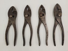 Vintage Slip Joint Pliers Tool Lot of 4 Drop Forged Made in USA 6.5&quot; Hand Tools - £23.11 GBP