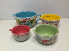 Pioneer Woman  Garden Floral 4 Pc Nesting Measuring Cups Set Breezy Blossom - £19.74 GBP