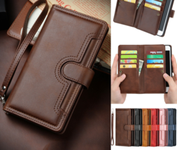 Leather Wallet Flip Magnetic Case I Phone 6 6S 7 8 Plus 12 Mini 11 Pro Xs Max Xr - £49.03 GBP