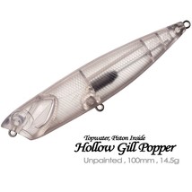 10PCS 10cm 14.5g Hollow Gill Popper Long Cast Unpainted Blank Fishing Lure model - £10.66 GBP
