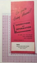 TWA Airlines Employees Tours So You&#39;re Going Abroad Suggestions Information Vtg - £15.72 GBP
