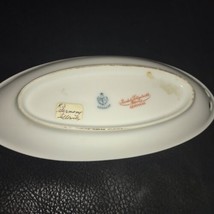 Antique RS Germany Handpainted Oval Tray Tulips Tillowitz Pierced Handle 11&quot; - £15.89 GBP