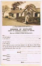 Postcard Marriage Certificate Blacksmith Shop Gretna Green Scotland UK - £2.33 GBP