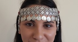 Tigran the Great Forehead Flowery Silver Plated Drop, Armenian Headpiece... - $62.00