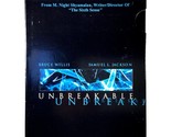 Unbreakable (2-Disc DVD, 2000, Widescreen, Vista Series) w/ Slip Case !  - $6.78