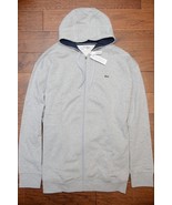 Lacoste SH1613 Men&#39;s Gray Fleece Cotton Hooded Jacket Hoodie Big &amp; Tall ... - £50.14 GBP