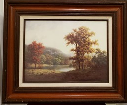 Mark Pettit Texas Artist Windberg Student 1980 Landscape Print Fall Season  - £159.87 GBP