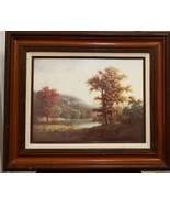 Mark Pettit Texas Artist Windberg Student 1980 Landscape Print Fall Season  - £156.62 GBP