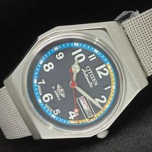 Vintage Citizen Automatic 8200 Japan Mens DAY/DATE Black Watch 528b-a277685-1 - £17.58 GBP