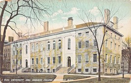 Cambridge Massachusetts~Harvard COLLEGE-UNIVERSITY HALL~1909 Pstmk Postcard - £7.09 GBP
