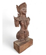 Thailand Carving 35 3/8in Antique Statue Thai Sculpture Antique Teak Sol... - $1,342.55 CAD