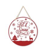 Absnfatu Let It Snow Christmas Wood Door Sign Hanging Decor - €11,27 EUR