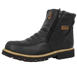 Mens Black Work Boots Rubber Sole Slip Resistant Shoes Zip Up - $59.99
