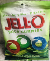 *NEW* Jell-O Sour Gummies Lime, Berry Blue, Strawberry 3.75oz Bag - £7.81 GBP