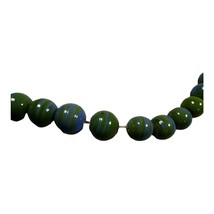 Vintage Mid-Century Avacado Green and Baby Blue Hand Blown Glass  Bead N... - £21.95 GBP