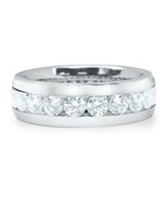4Ct Simulated Diamond Eternity Men&#39;s Ring White Gold Plated Genuine Silver - £137.94 GBP