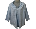 COS Blouse Light Blue Cotton Blend Ruffle Neck size 12 Women - $21.73