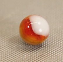 Vintage Peltier Rainbo Shooter Marble Translucent Brown Opaque White 5/8... - $10.80