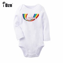 Rainbow skittles Print Newborn Baby Bodysuit Clothes Long Sleeve Romper Jumpsuit - £8.26 GBP