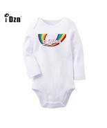 Rainbow skittles Print Newborn Baby Bodysuit Clothes Long Sleeve Romper ... - £8.31 GBP