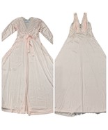 Lily Of France Rosa Puleo-Szule Large Robe &amp; Nightgown Set Pink Satin La... - $166.70 CAD