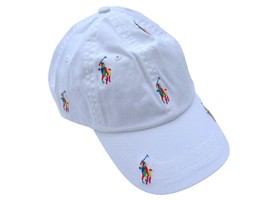 Polo Ralph Lauren Classic White/ Multi Allover Embroidered Pony Chino Ball Cap - £37.89 GBP