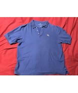 Tommy Bahama XL Pima Cotton Polo Shirt Blue Short Sleeve Swordfish Logo - $30.02 CAD