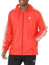 adidas Originals Men&#39;s Adicolor 3-Stripes Windbreaker Full Zip Vivid Red... - $64.80
