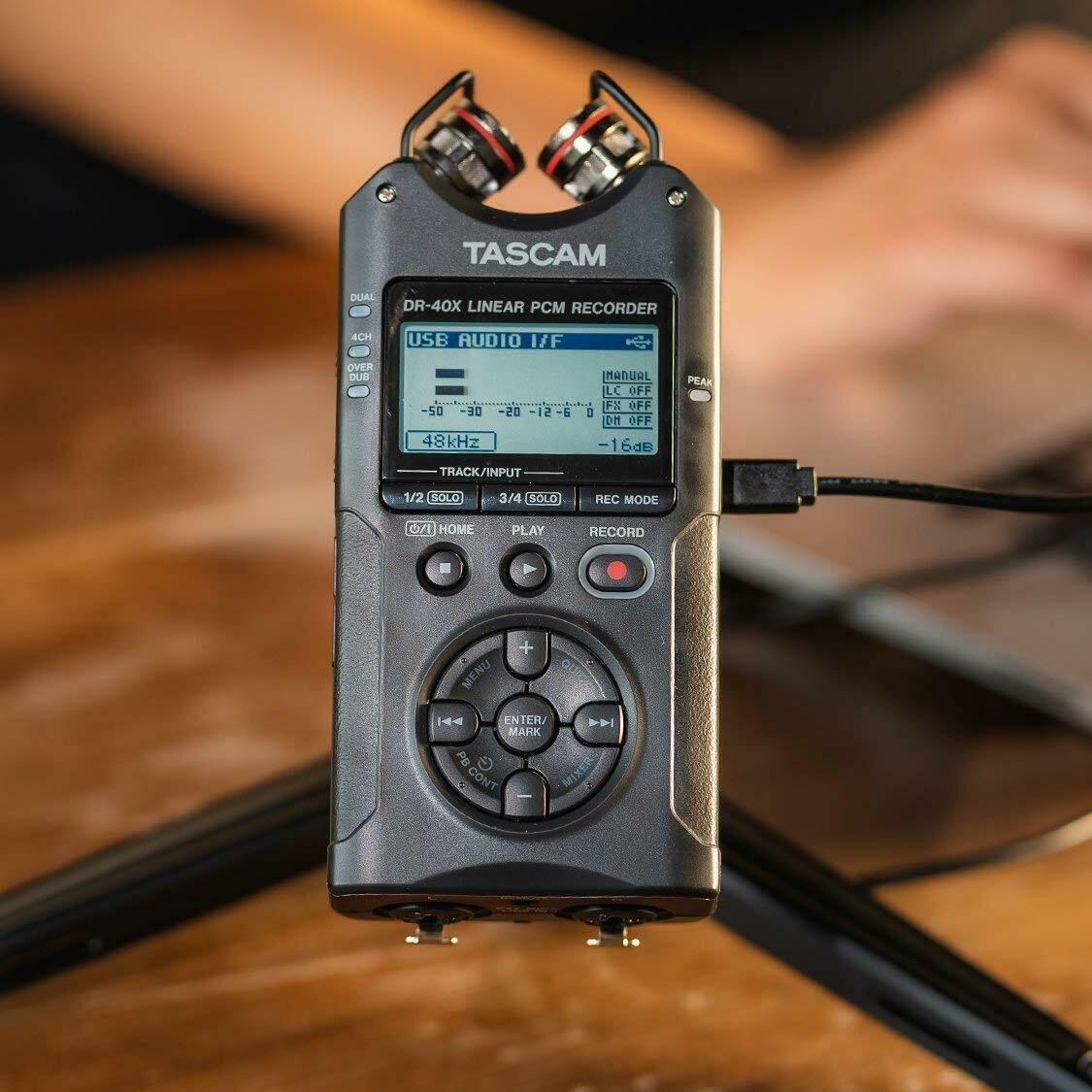 Tascam - DR-40X - Four-Track Audio Recorder with USB Audio Interface - $249.95