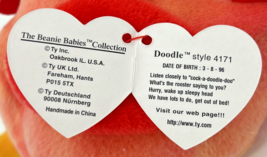 1996 Ty Beanie Baby &quot;Doodle&quot; Retired Rooster BB21 - £7.86 GBP