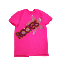 VINTAGE MATTEL BARBIE AND ROCKERS DOLL CONCERT FASHIONS # 1140 PINK SHIRT - £11.20 GBP